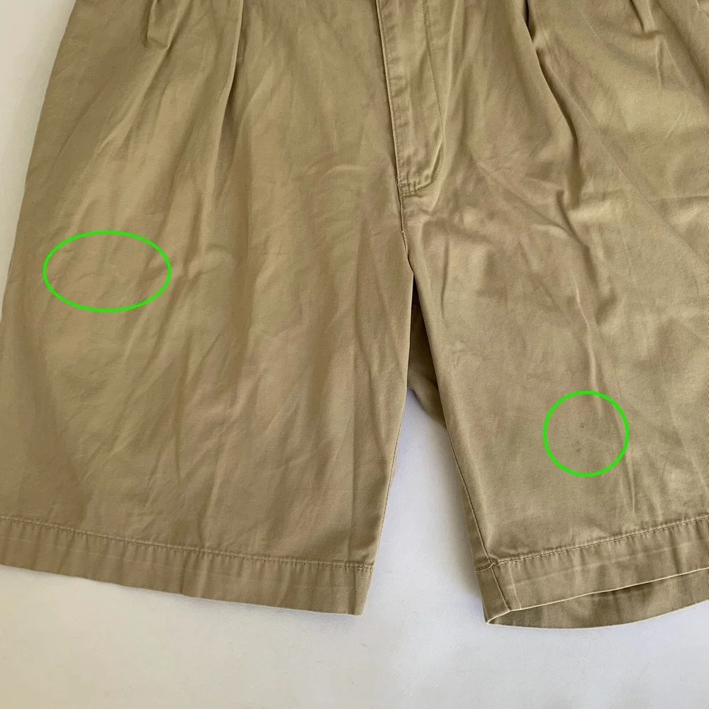 Polo Ralph Lauren Tyler Short Men‎ 36 Tan Khaki Pleated Chino Old Money Ivy